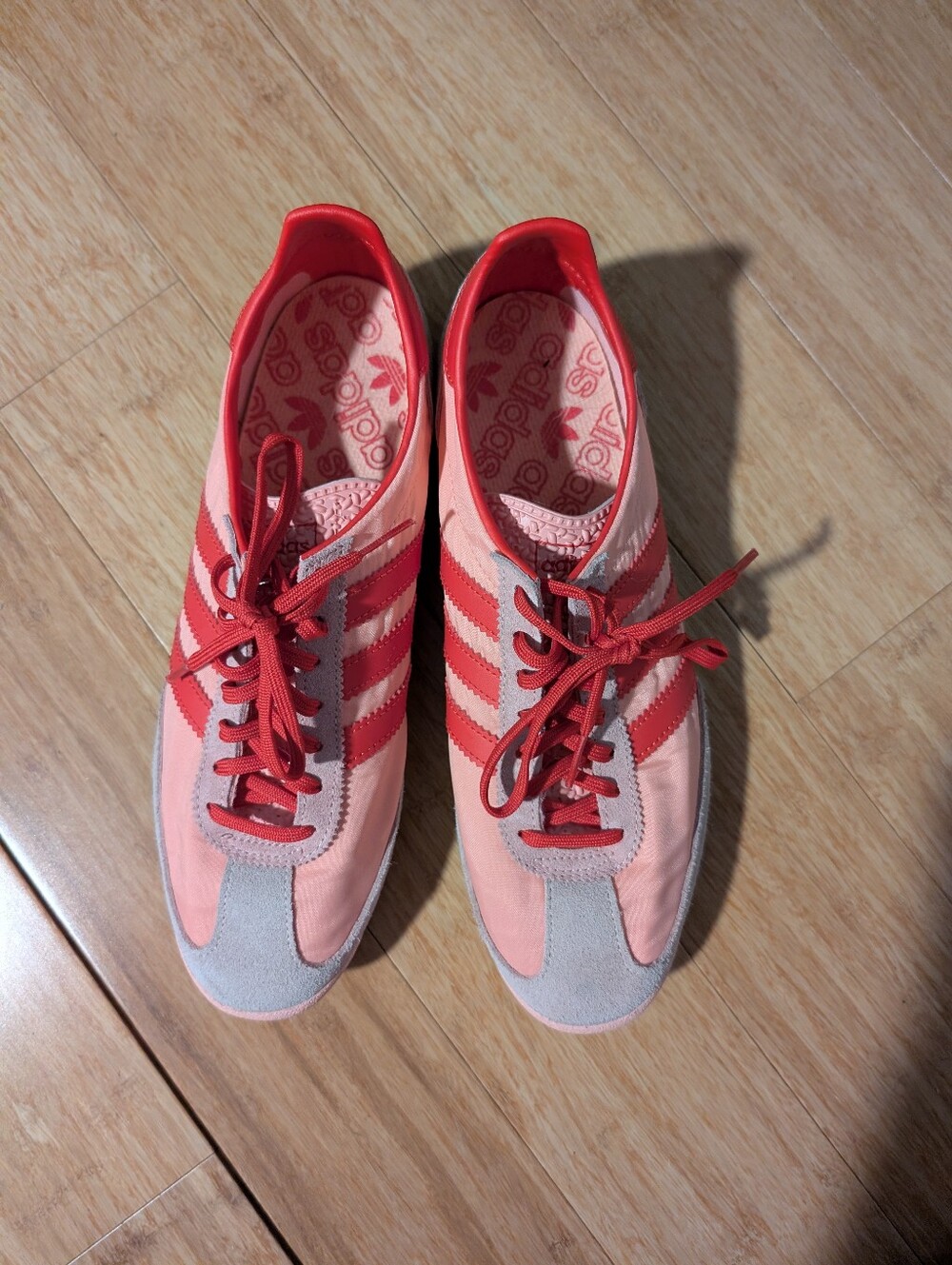 Adidas Pink And Red Sneakers, Sz 9.5